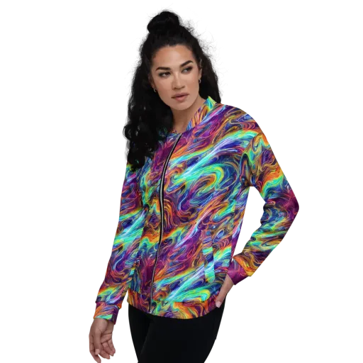 Neon Maelstrom on a Bomber Jacket