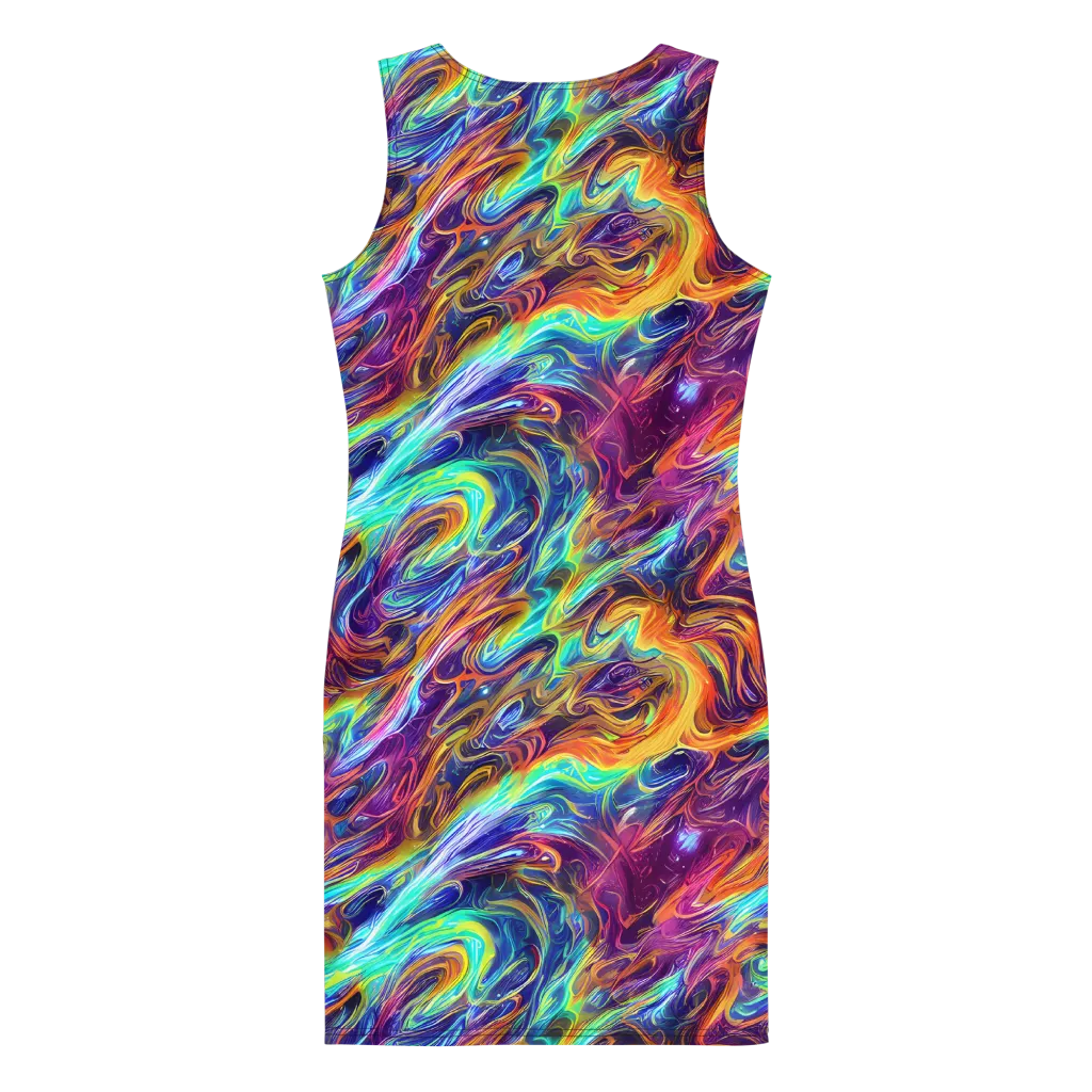 Neon Maelstrom on Bodycon Dress — Back