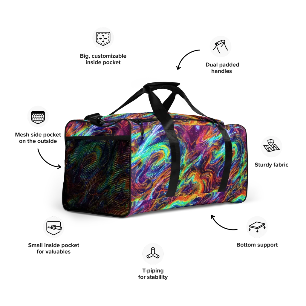 Neon Maelstrom on Duffle Bag — Right Front