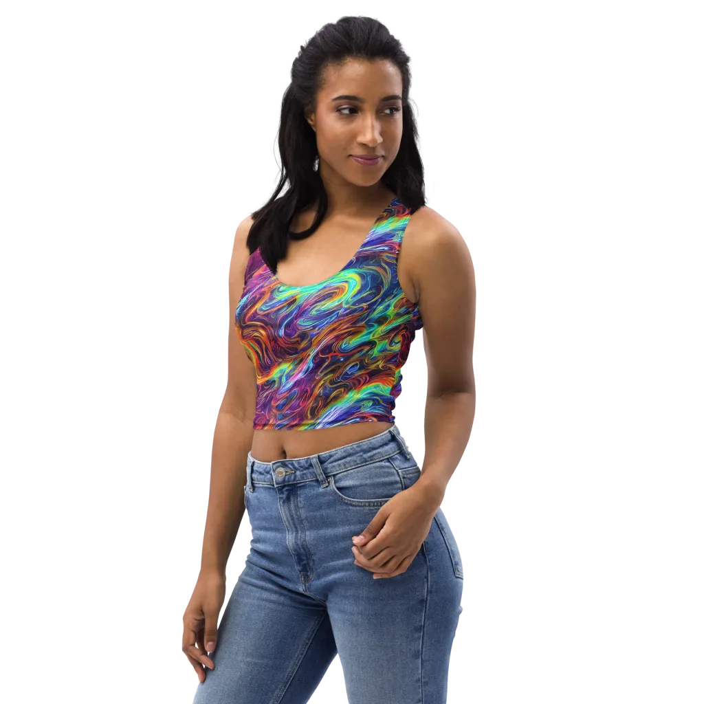 Neon Maelstrom on Crop Top — Left Front