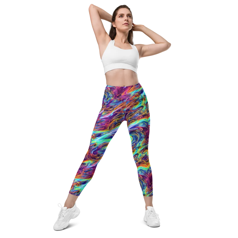 Neon Maelstrom on Leggings with Pockets — Front