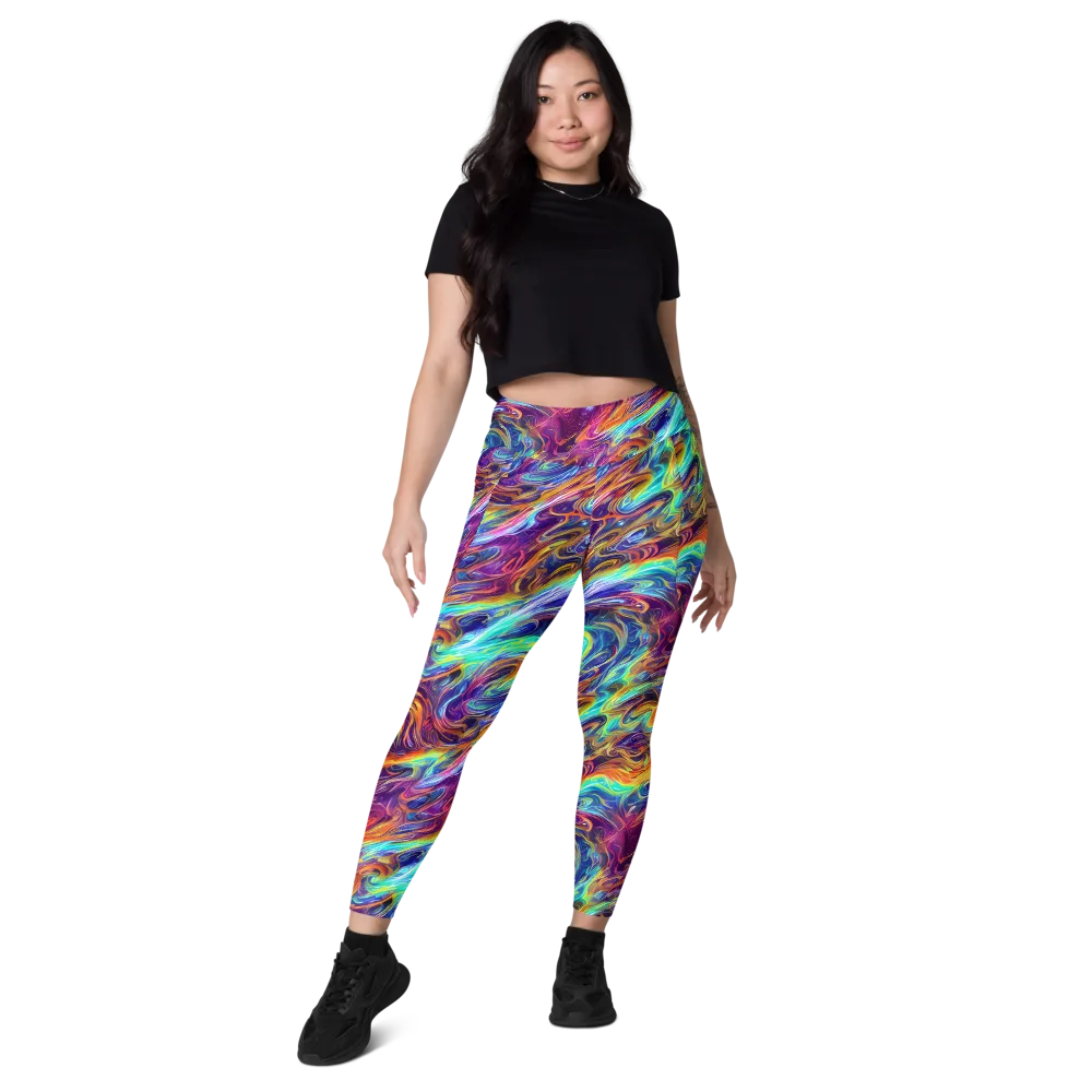 Neon Maelstrom on Leggings with Pockets — Front