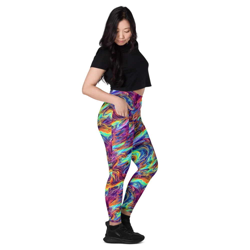 Neon Maelstrom on Leggings with Pockets — Right