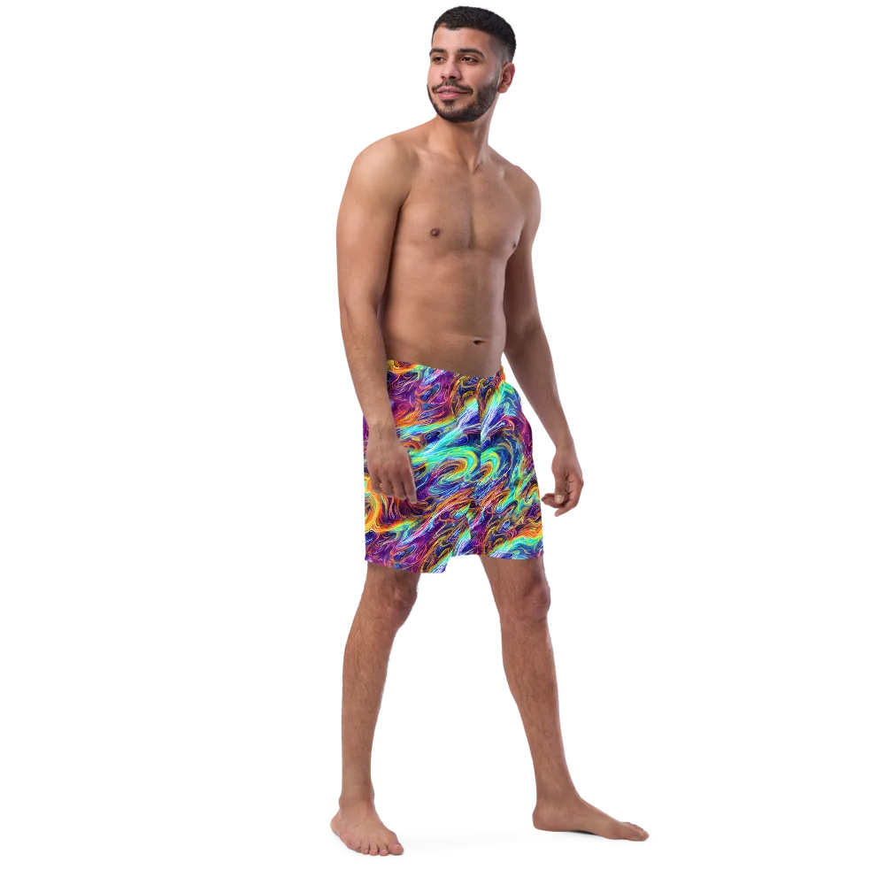 Neon Maelstrom on Swim Trunks — Right Front