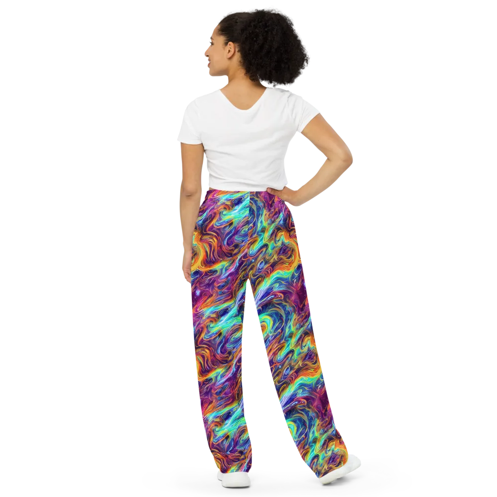 Neon Maelstrom on Wide-Leg Pants — Back