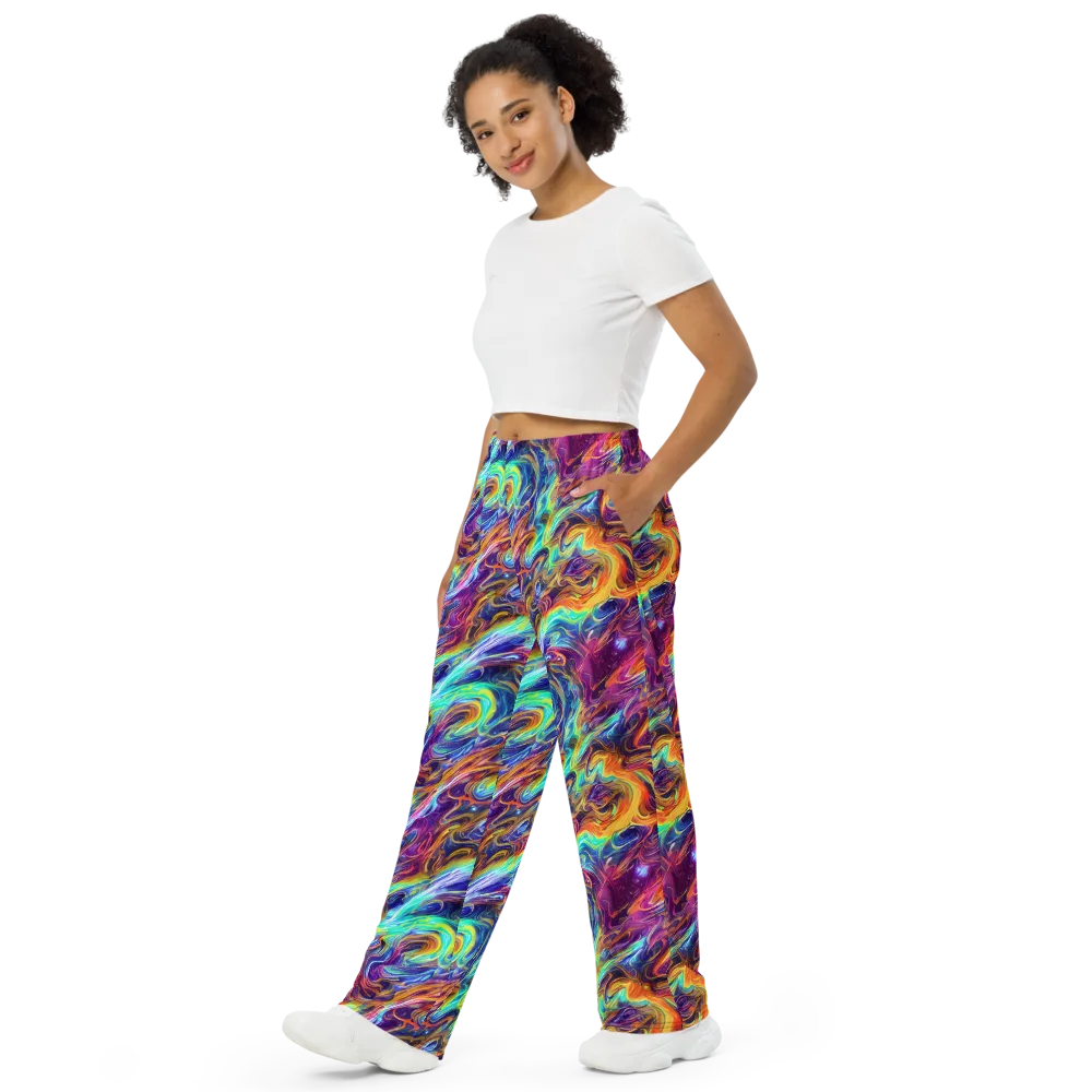 Neon Maelstrom on Wide-Leg Pants — Left Front
