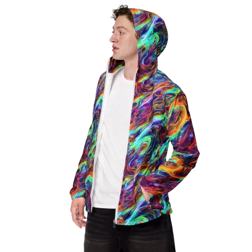 Neon Maelstrom on a Men's Windbreaker