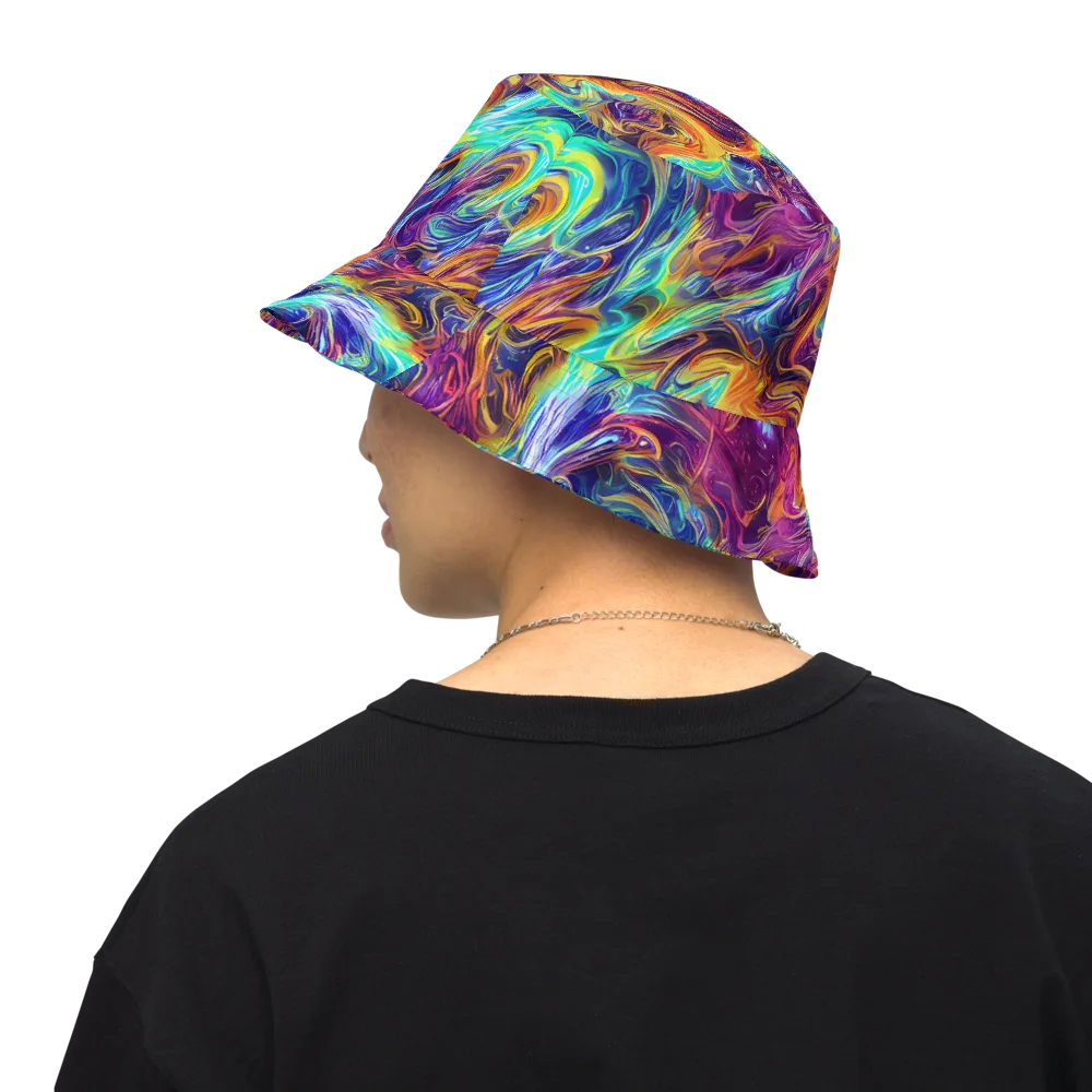 Neon Maelstrom on Reversible Bucket Hat — Back Inside