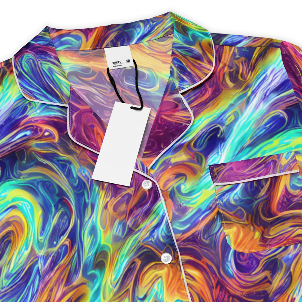 Neon Maelstrom on Women's Short Sleeve Pajama Top — Product details
