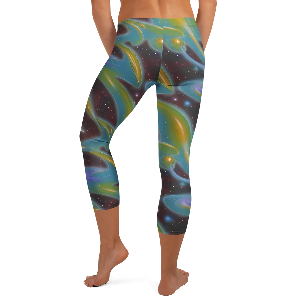 Stellar Bloom on Capri Leggings — Back