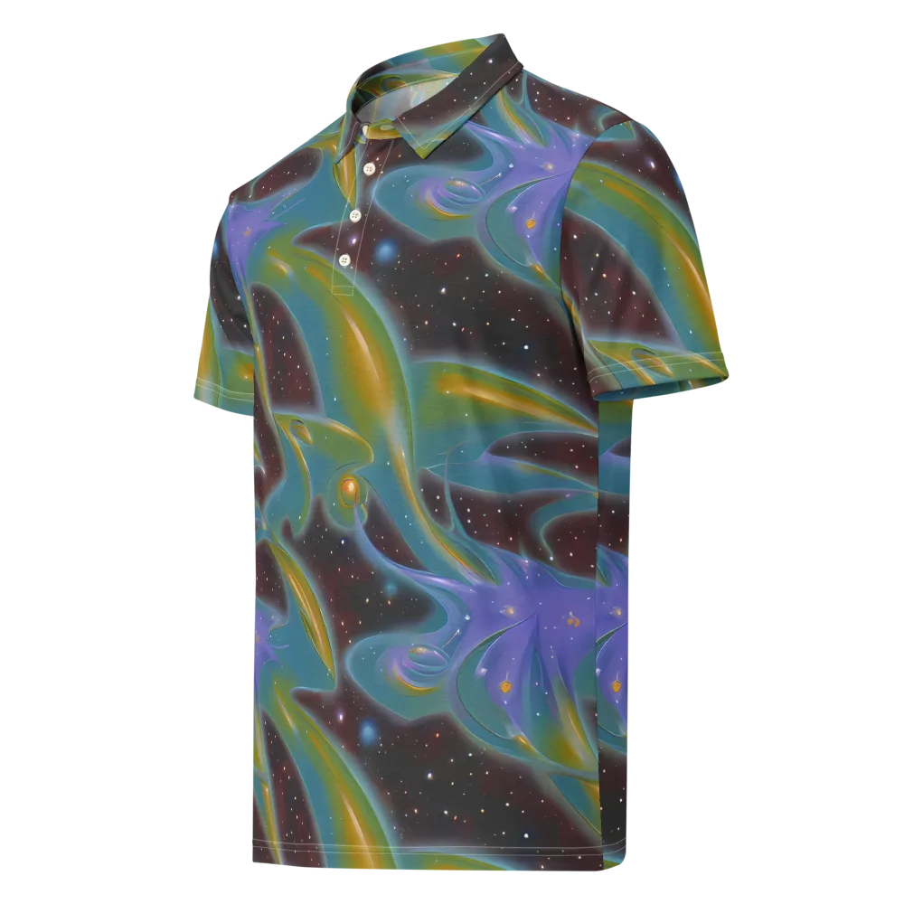Stellar Bloom on Men's Slim Fit Polo Shirt — Left Front