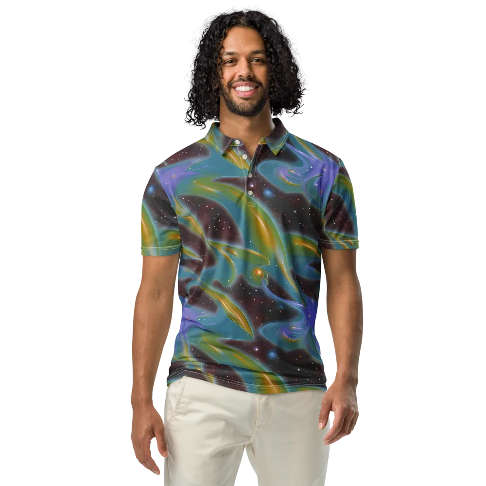 Stellar Bloom on Men's Slim Fit Polo Shirt — Front