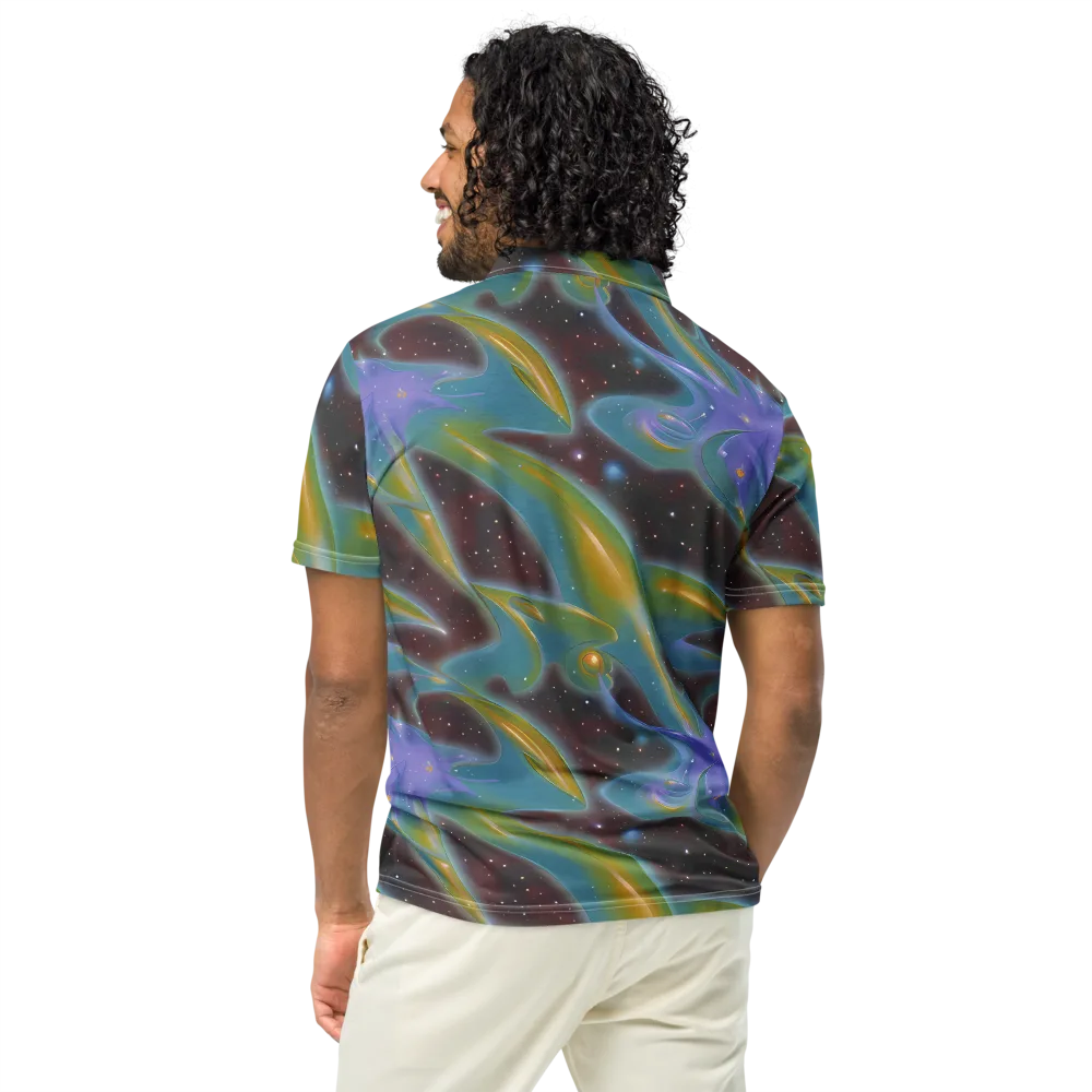 Stellar Bloom on Men's Slim Fit Polo Shirt — Back
