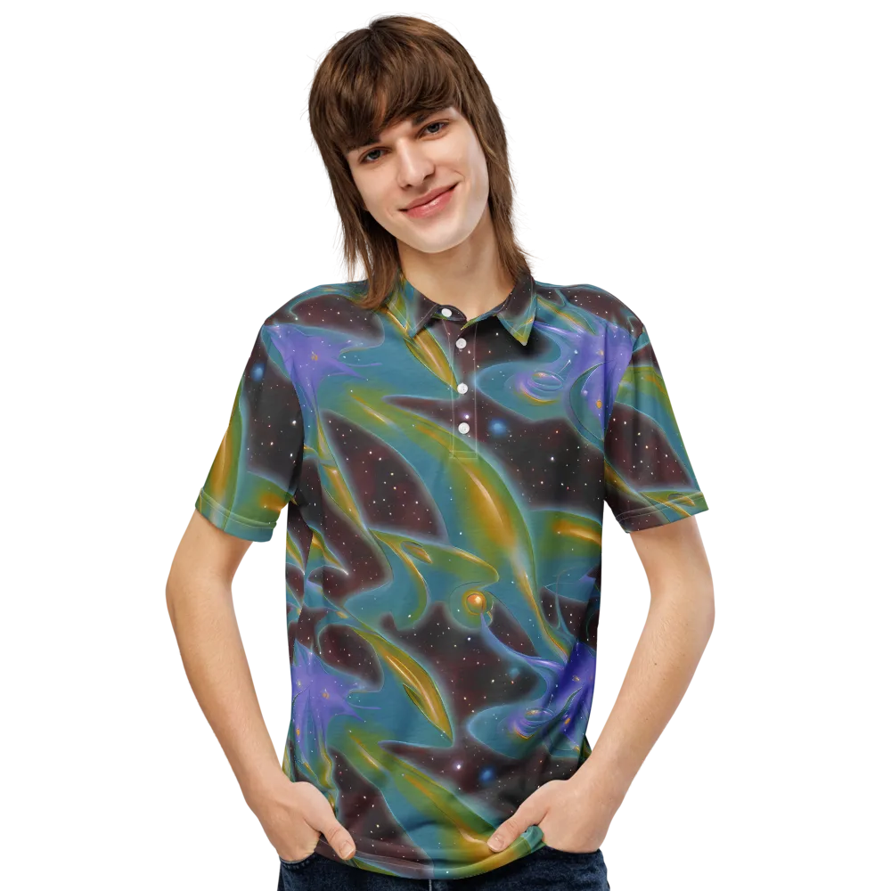 Stellar Bloom on Men's Slim Fit Polo Shirt — Front