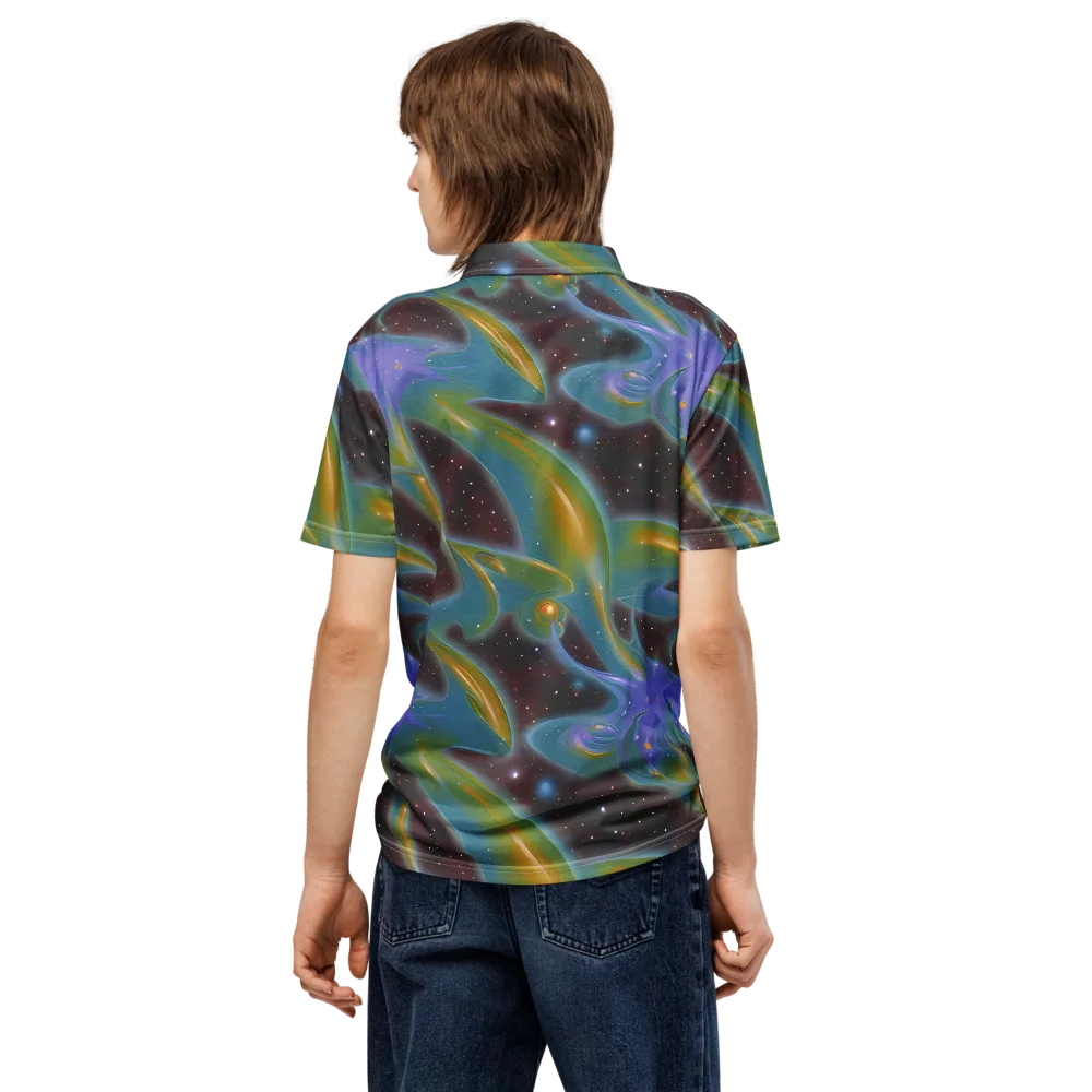 Stellar Bloom on Men's Slim Fit Polo Shirt — Back