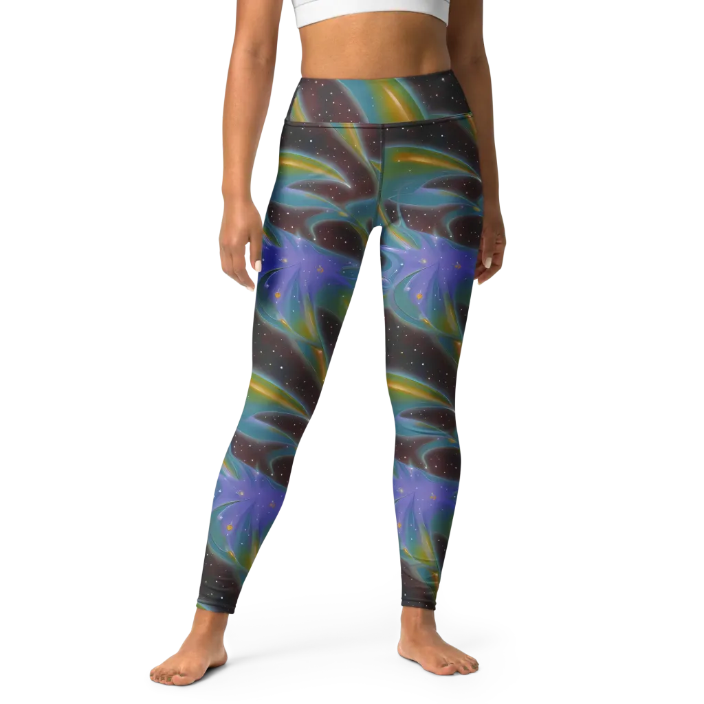 Stellar Bloom on Yoga Leggings — Front