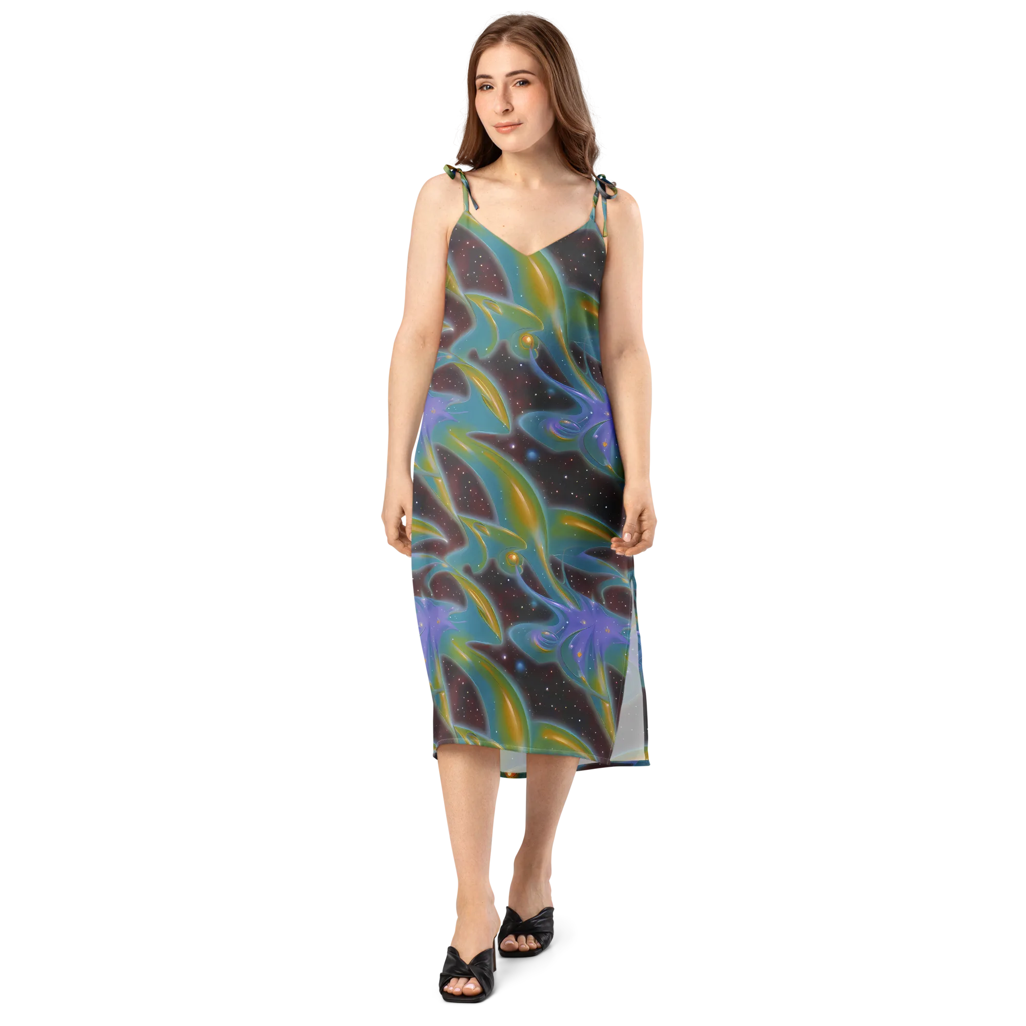 Stellar Bloom on Slip Dress — Front