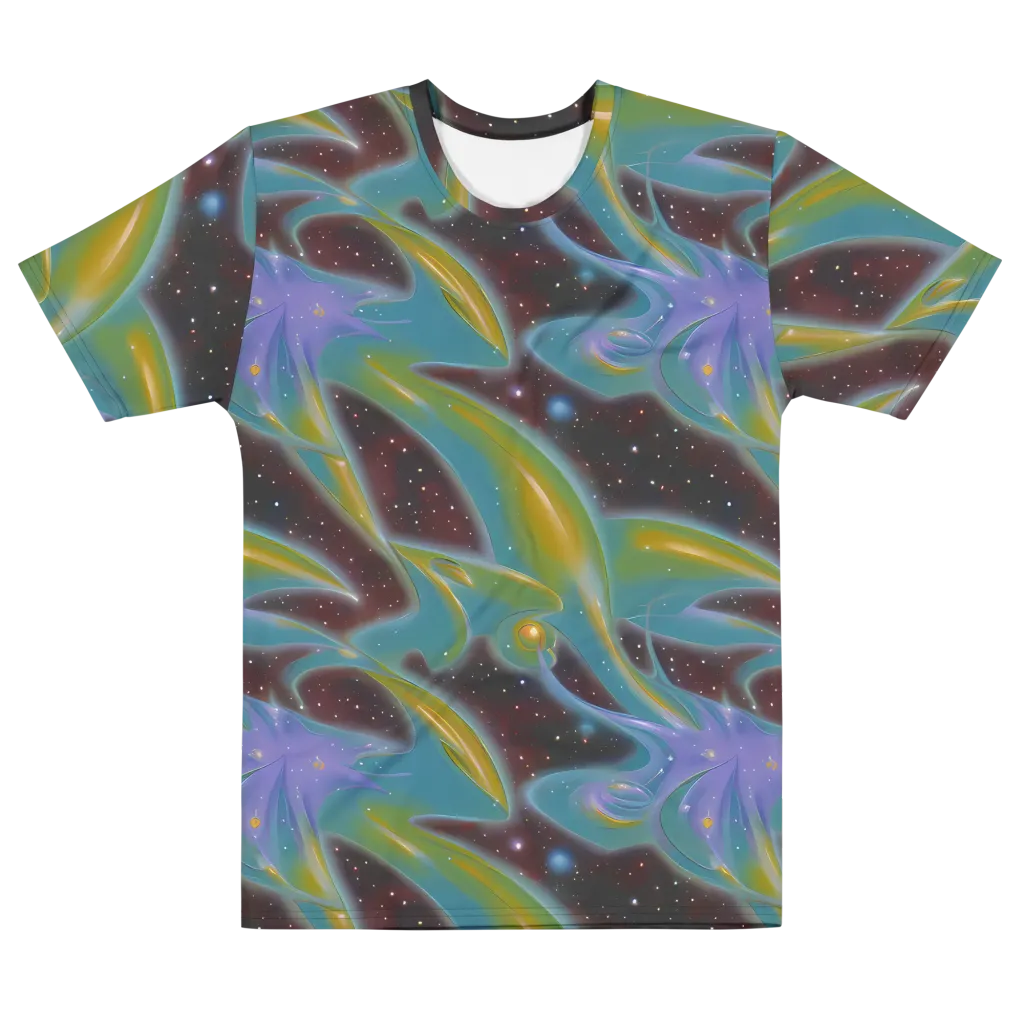 Stellar Bloom on Men's Cotton Crew Neck T-Shirt — Front