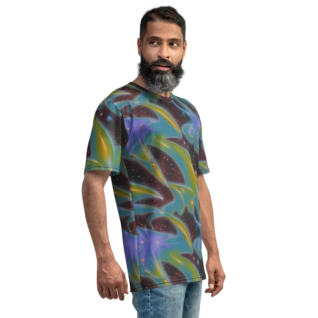 Stellar Bloom on Men's Crew Neck T-Shirt — Right