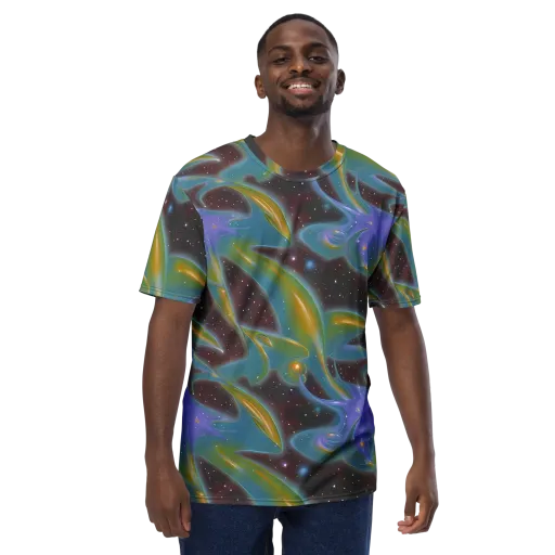 Stellar Bloom on a Men's Crew Neck T-Shirt