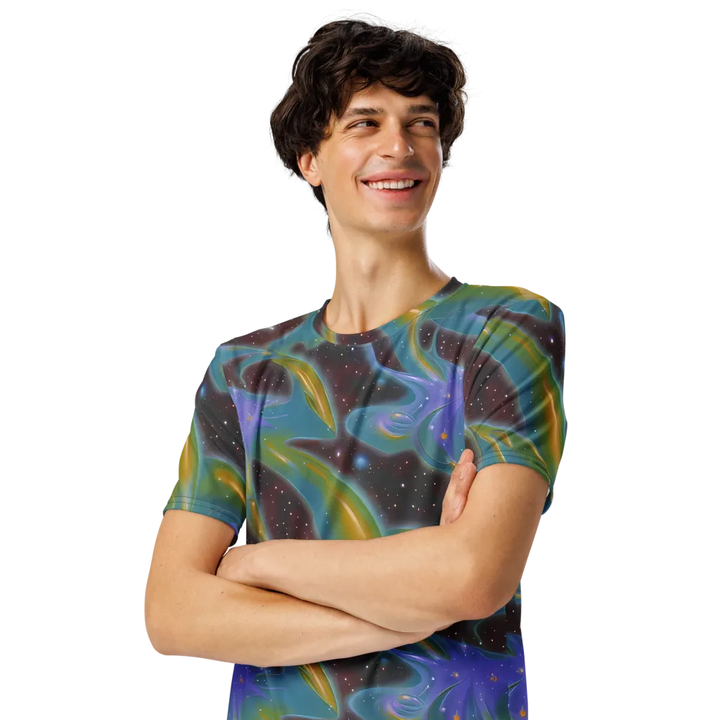 Stellar Bloom on Men's Crew Neck T-Shirt — Left Front
