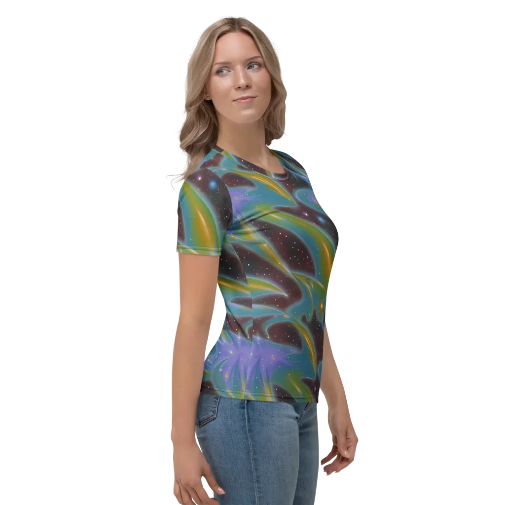 Stellar Bloom on Women's Crew Neck T-Shirt — Right