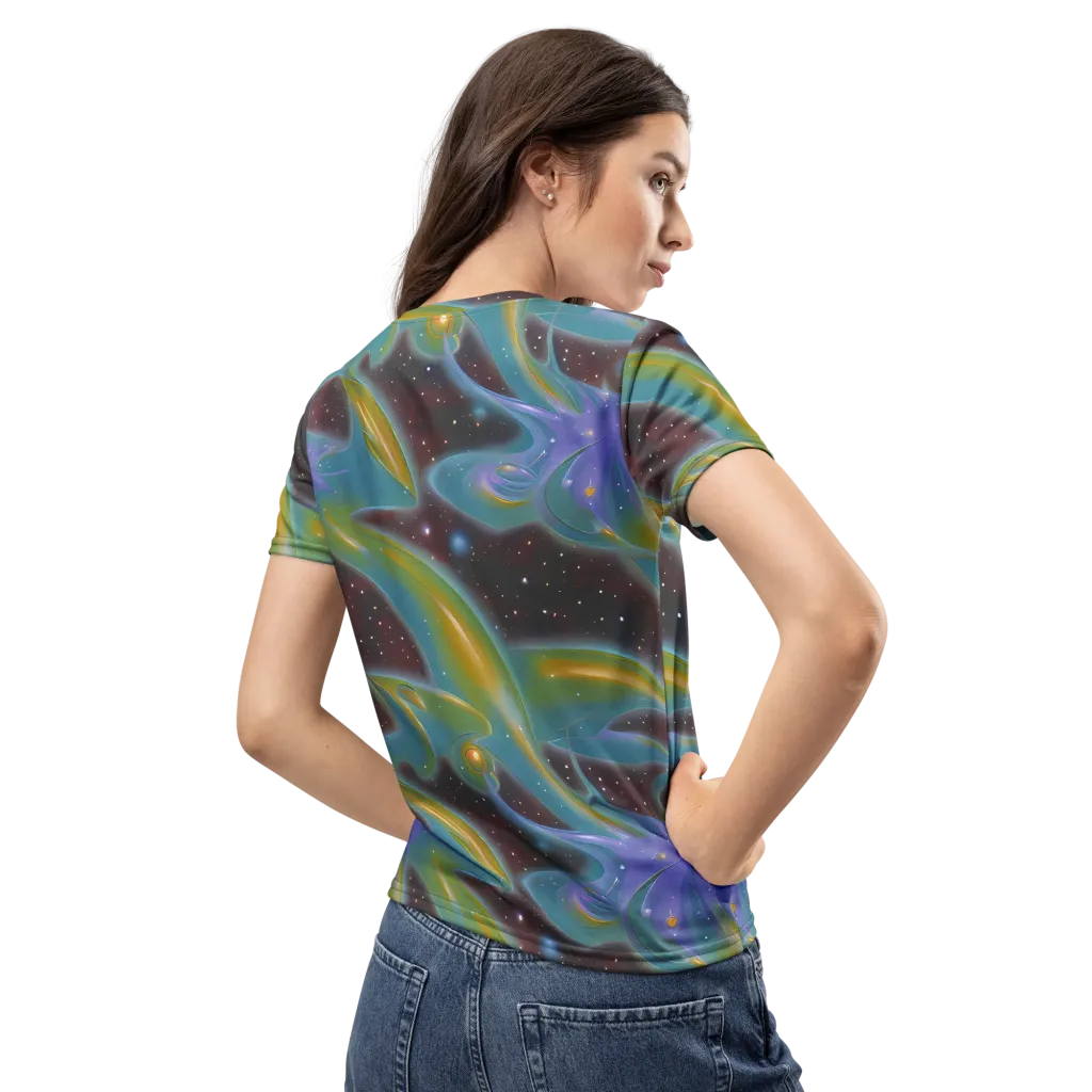 Stellar Bloom on Women's Crew Neck T-Shirt — Back