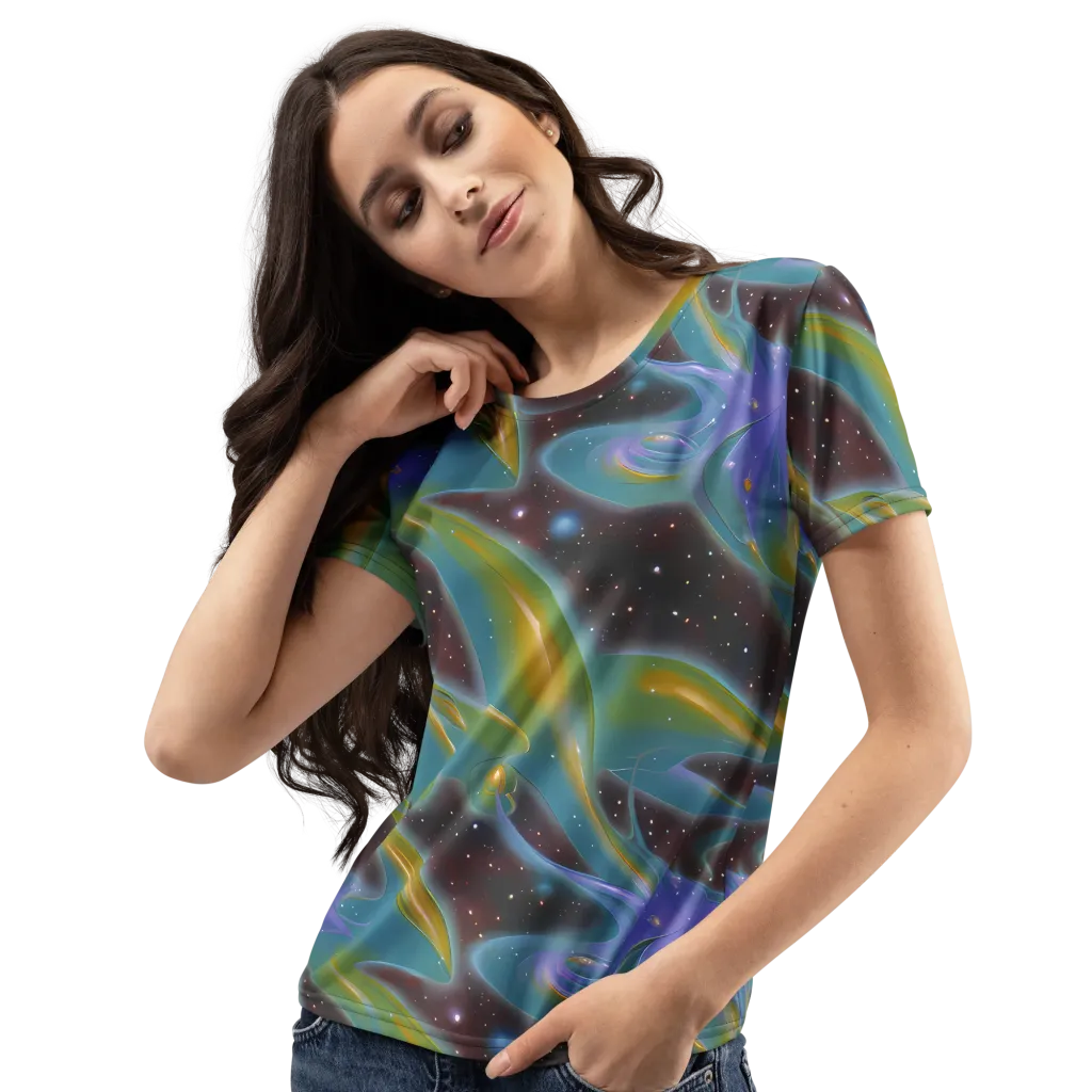Stellar Bloom on Women's Crew Neck T-Shirt — Left Front