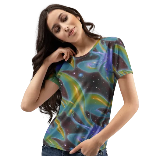 Stellar Bloom on a Women's Crew Neck T-Shirt