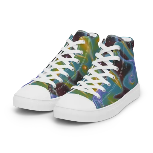 Stellar Bloom on a Women's High Top Canvas Shoes