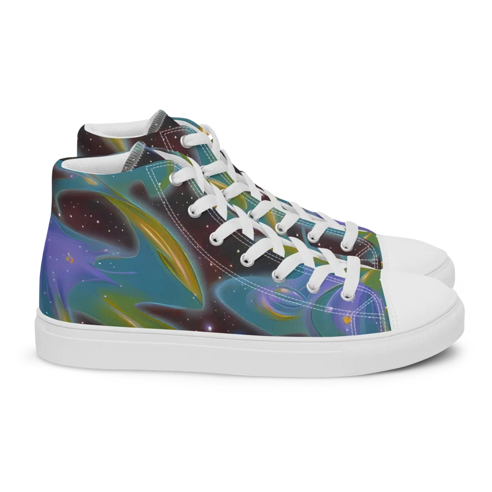 Stellar Bloom on Women's High Top Canvas Shoes — Right