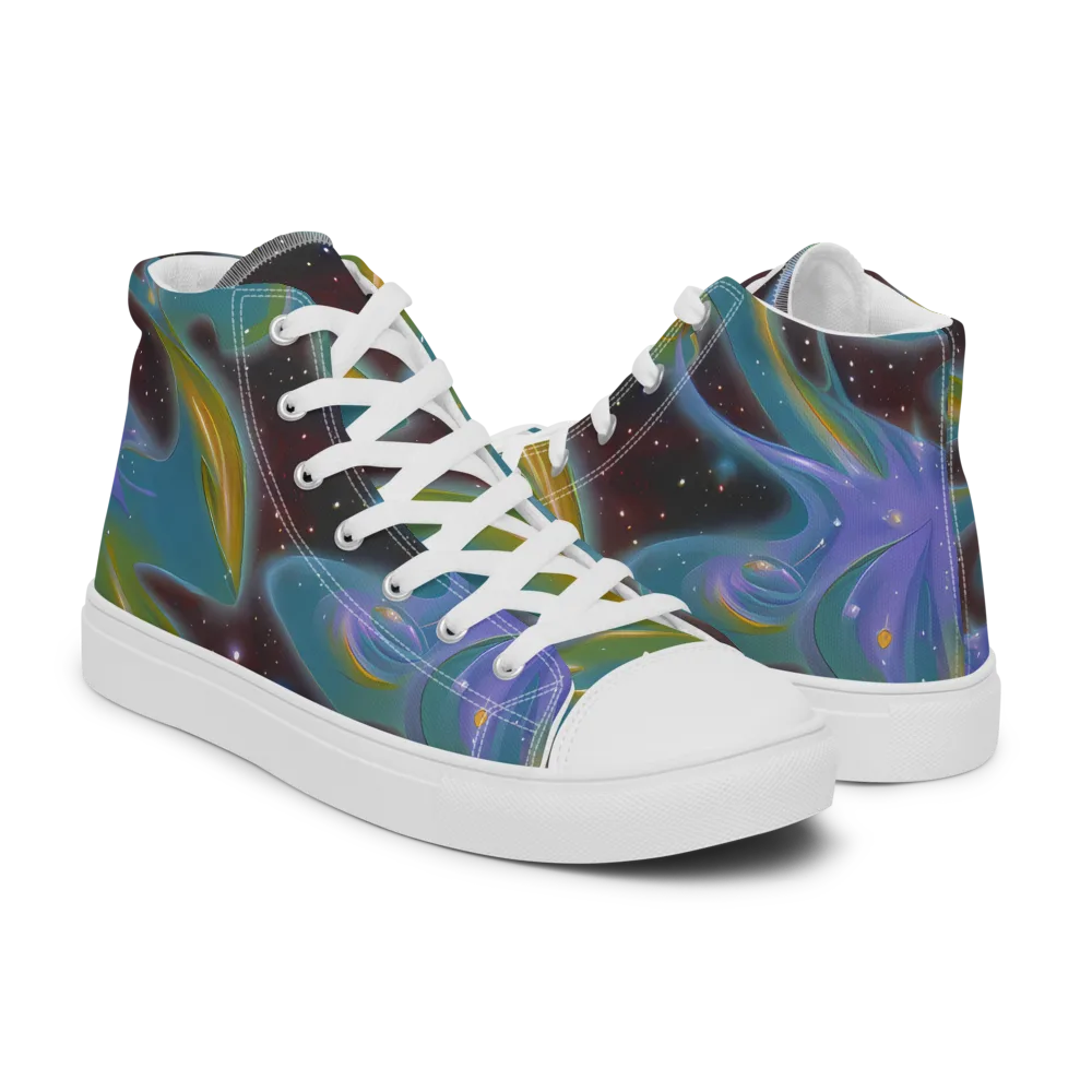 Stellar Bloom on Women's High Top Canvas Shoes — Right