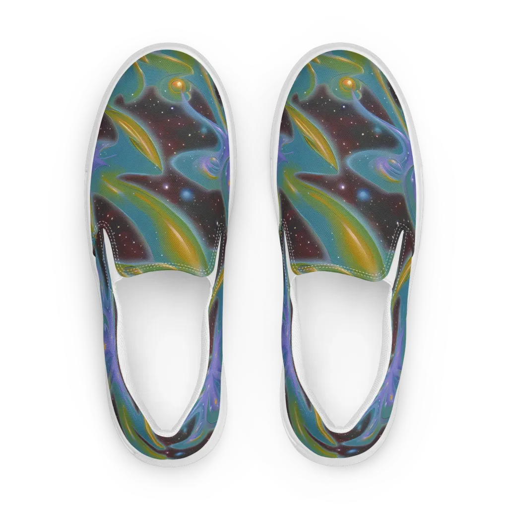 Stellar Bloom on Men's Slip-On Canvas Shoes — Front