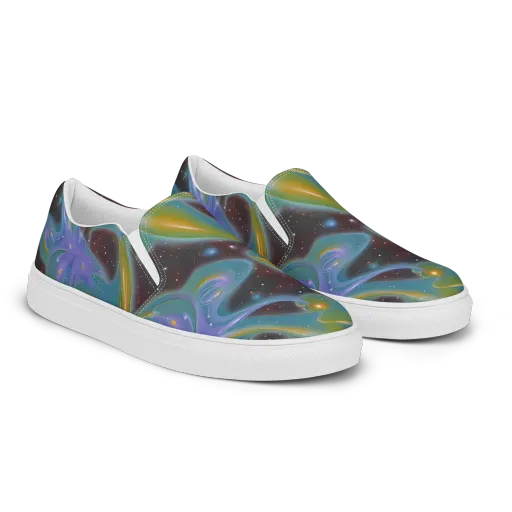 Stellar Bloom on a Men's Slip-On Canvas Shoes