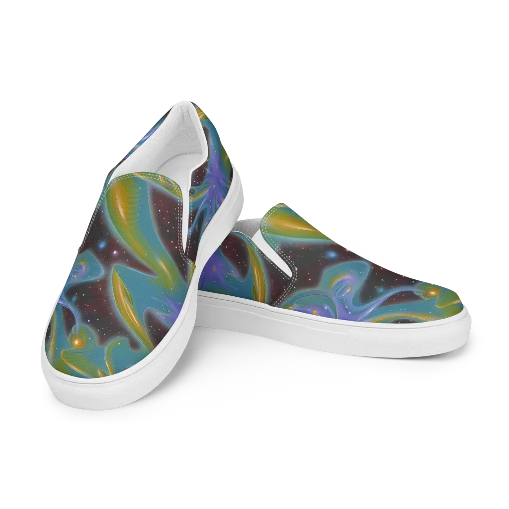 Stellar Bloom on Men's Slip-On Canvas Shoes — Left Front