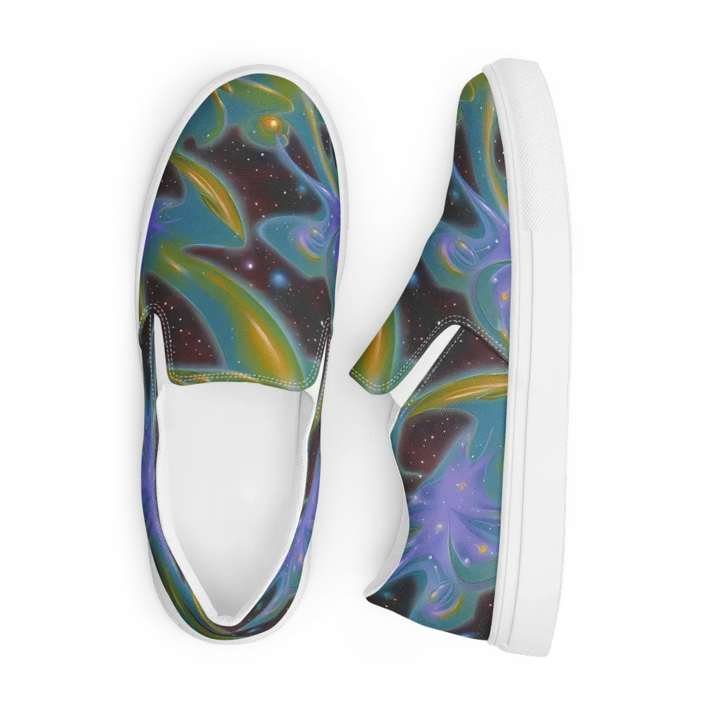 Stellar Bloom on Men's Slip-On Canvas Shoes — Front