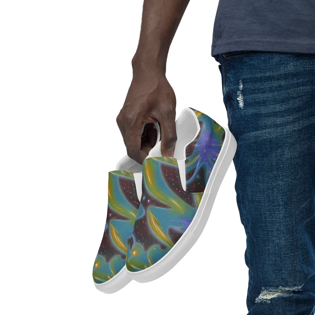 Stellar Bloom on Men's Slip-On Canvas Shoes — Left Front
