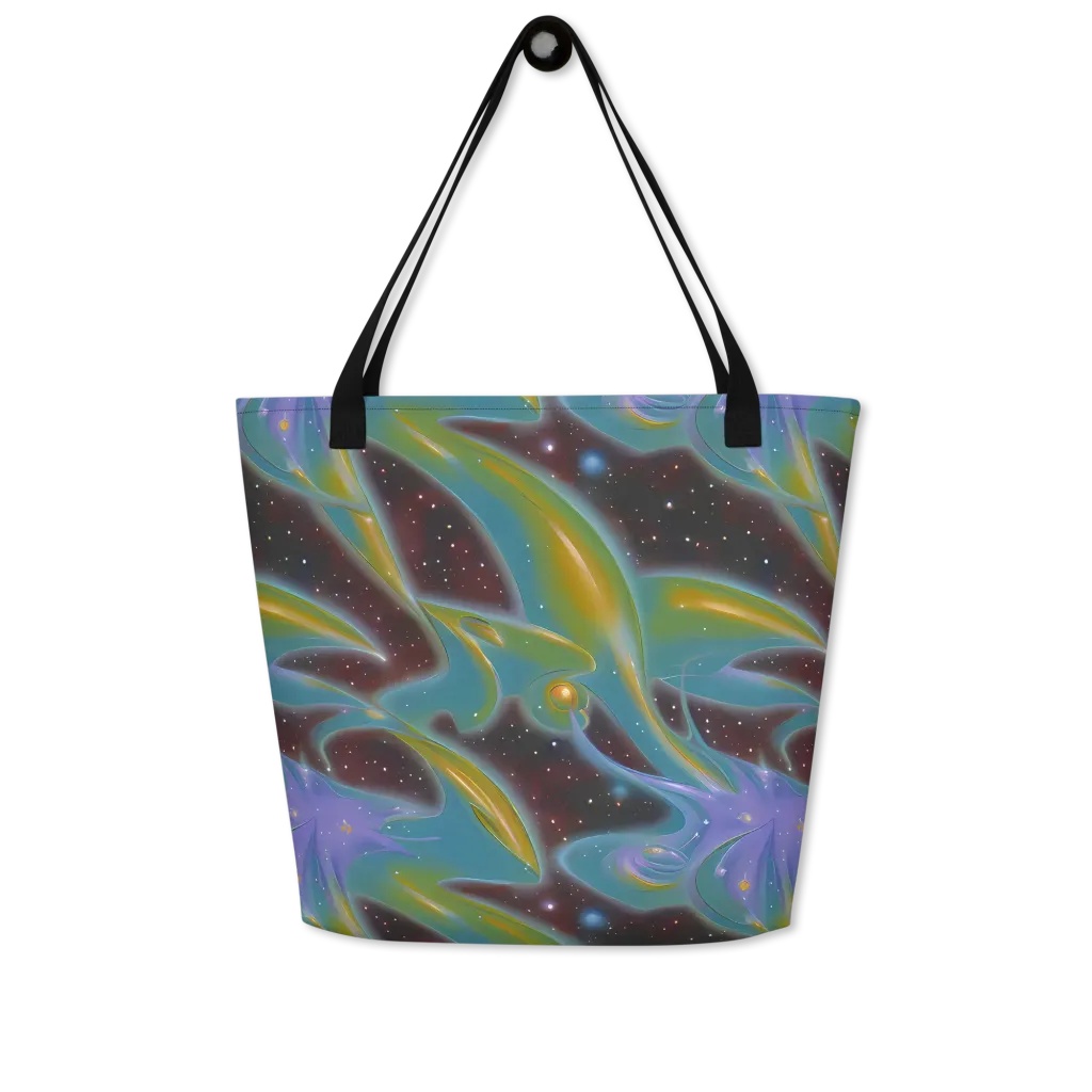 Stellar Bloom on Large Tote Bag W/ Pocket — Front