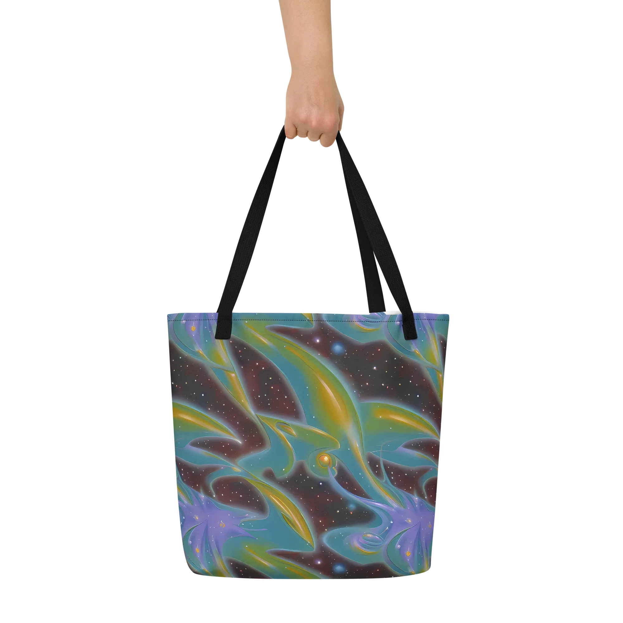 Stellar Bloom on Large Tote Bag W/ Pocket — Front