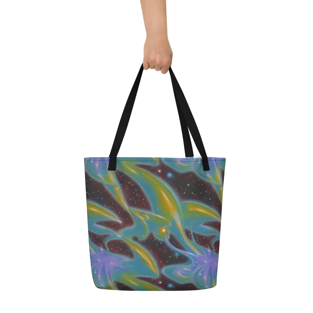 Stellar Bloom on Large Tote Bag W/ Pocket — Front