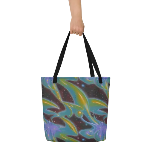 Stellar Bloom on a Large Tote Bag W/ Pocket