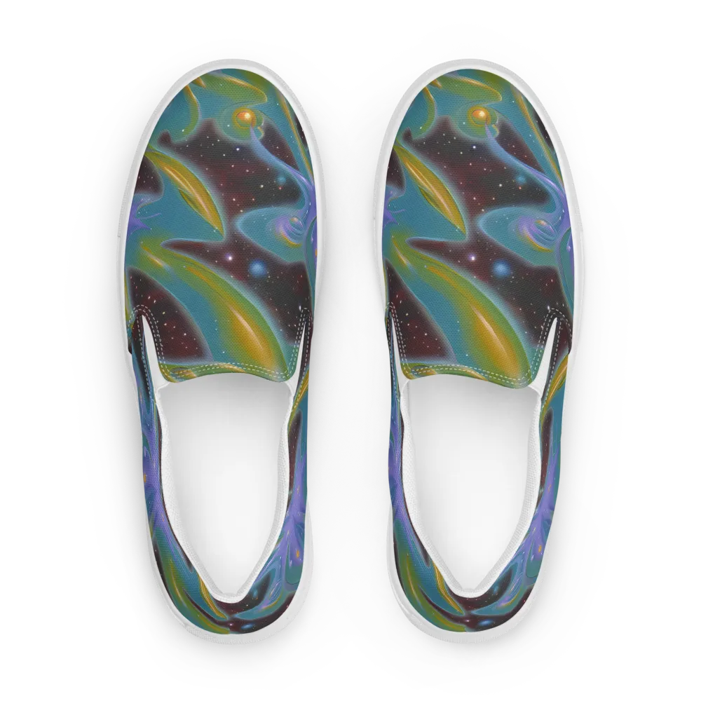 Stellar Bloom on Women's Slip-On Canvas Shoes — Front