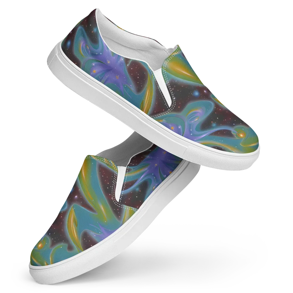 Stellar Bloom on Women's Slip-On Canvas Shoes — Front