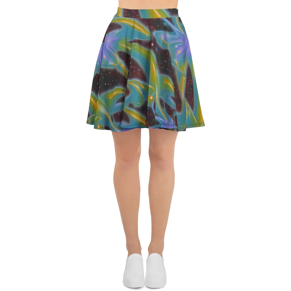 Stellar Bloom on Skater Skirt — Front