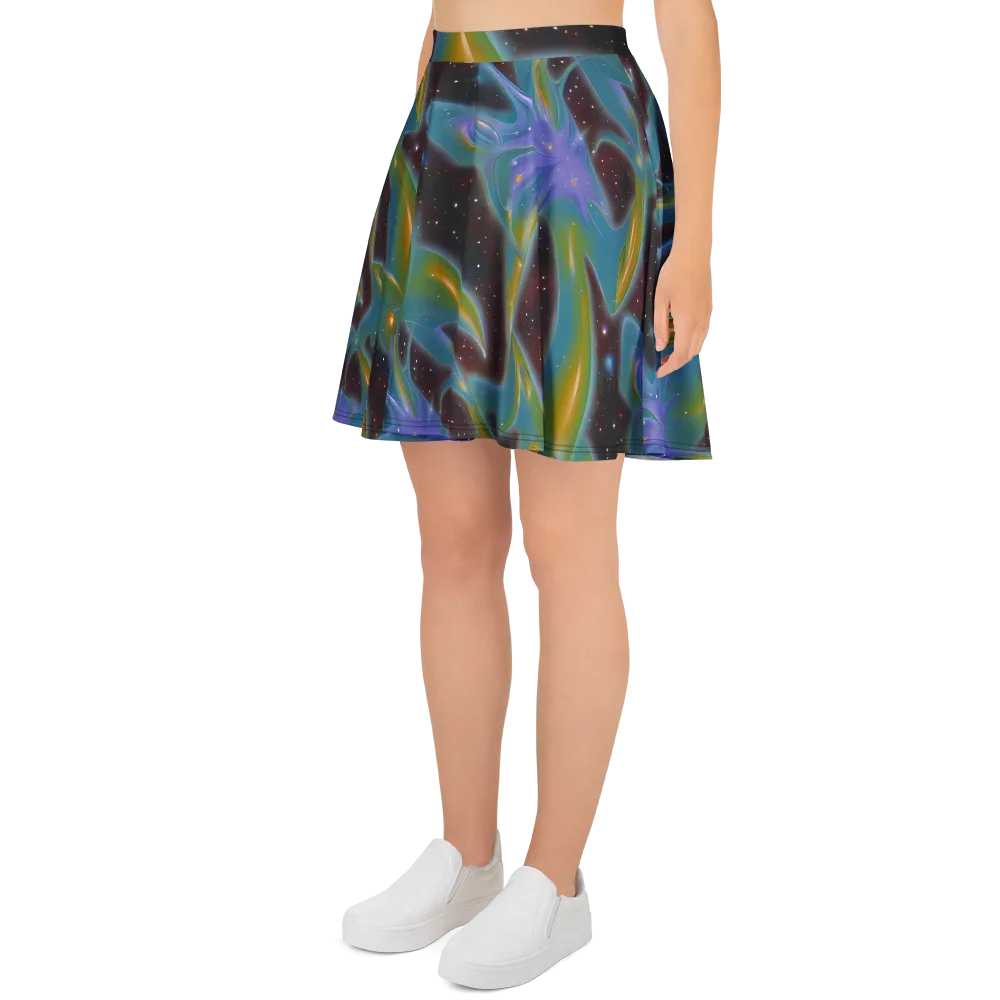 Stellar Bloom on Skater Skirt — Left