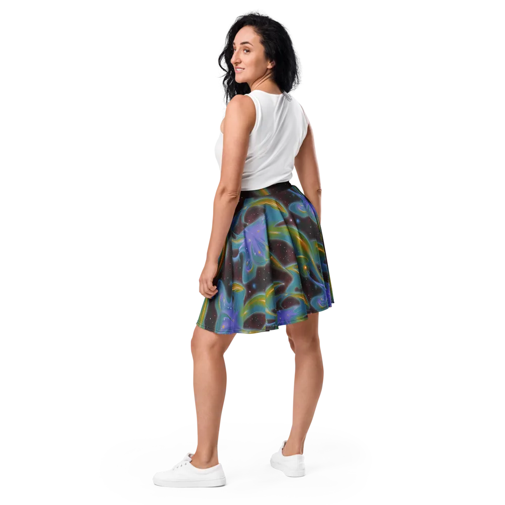 Stellar Bloom on Skater Skirt — Back