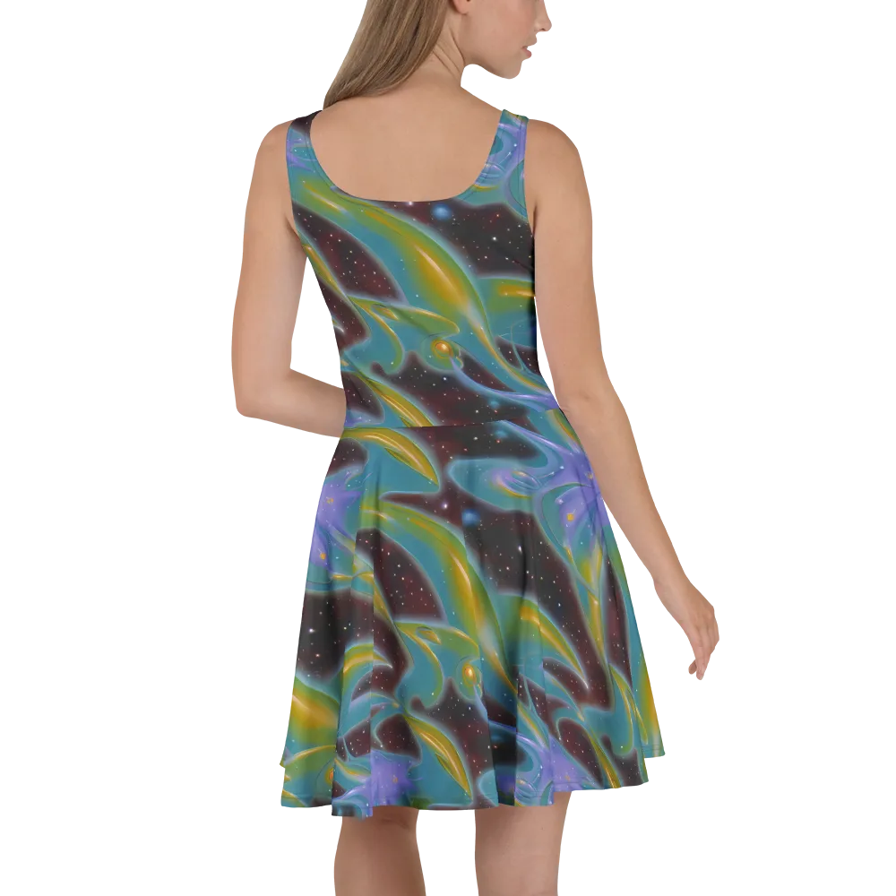 Stellar Bloom on Skater Dress — Back