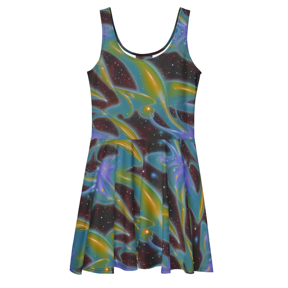 Stellar Bloom on Skater Dress — Front