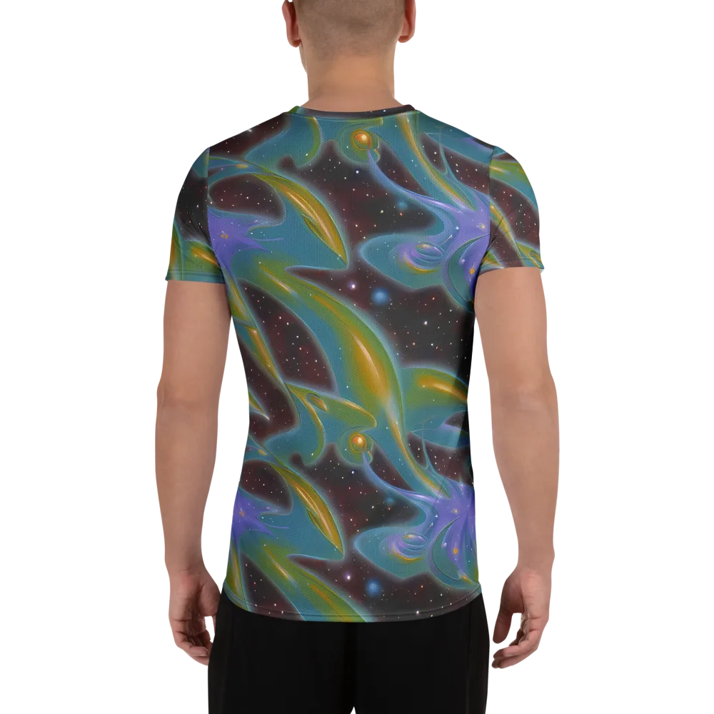 Stellar Bloom on Men's Athletic T-Shirt — Back