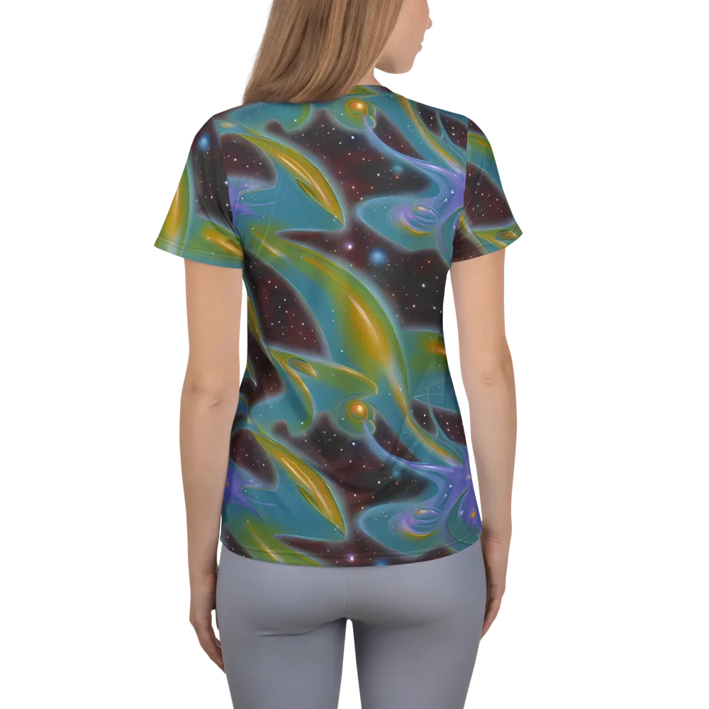 Stellar Bloom on Women's Athletic T-Shirt — Back